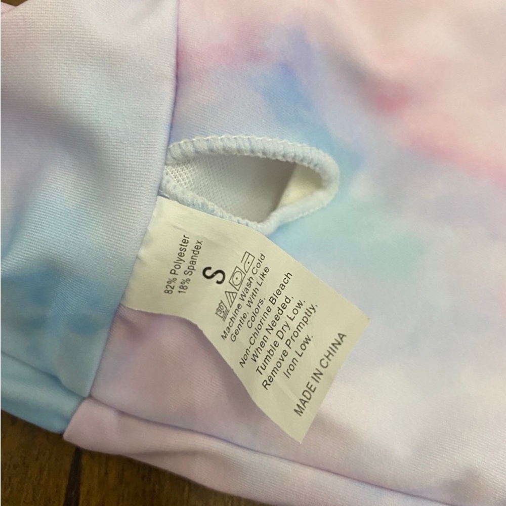 Women’s Pastel Tie Dye Two Piece Swim Suit - Picture 4 of 4